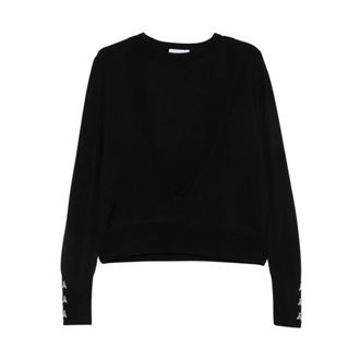Patrizia Pepe Maglia V-neck - Dames - Truien - Zwart - Maat: S Wol