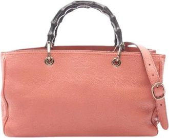 Gucci Pre-owned Bamboo Shopper Leather 2way Tote Bag - - Pre-owned - Donna - Rosa - ONE SIZE