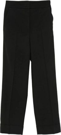 PESERICO Pantaloni sartoriali dritti - Dames - Straight fit broeken - Zwart - M - Polyester - Broeken