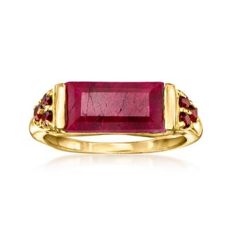 Ross-Simons Ruby and. Garnet Ring in 18kt Gold Over Sterling