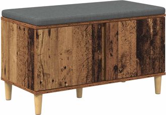 vidaXL Banco De Entrada Con Coj&iacute;n Madera Vieja 80 X 38 X 46 Cm Vidaxl