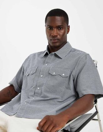 Levi's Camicia a maniche corte squadrata stile western a quadri blu