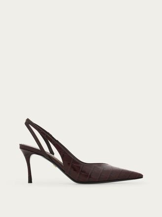 Ferragamo Women Mid heel slingback Brown Size 10.5