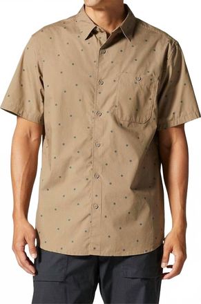 Mountain Hardwear Big Cottonwood Short Sleeve Shirt In Trail Dust Micro Sun Dot Print