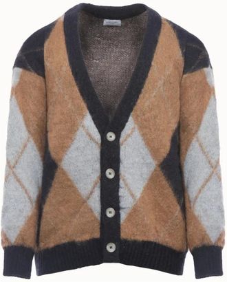 Family Fir$t Milano Luxe Mohair Diamantpatroon Vest - Heren - Vesten - Veelkleurig - L - Truien & Vesten