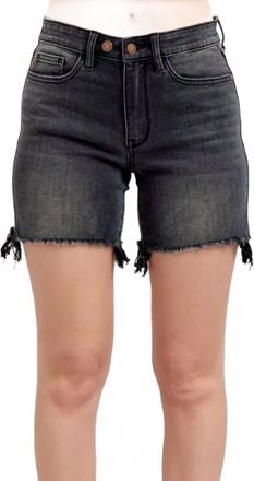 Judy Blue High Rise Dad Shorts In Faded Blac