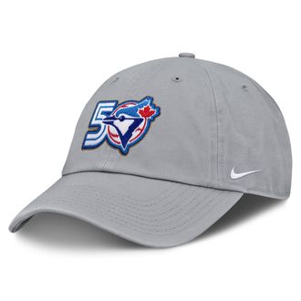 Nike Toronto Blue Jays 50th Season Club Nike Mens MLB Adjustable Hat in Grey | NX0101VTOR-DH3