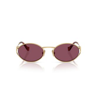 Miu Miu 0mu 52ys Burgundy Lens Oval Sunglasses