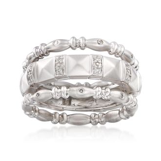Ross-Simons Diamond Jewelry Set: 3 Stackable Eternity Bands in Sterling Silver