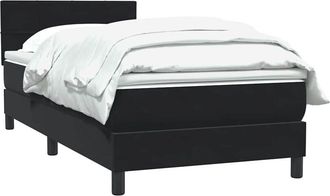 vidaXL Cama Box Spring Con Colch&oacute;n Cuero Sint&eacute;tico Negro 80x220 Cm Vidaxl