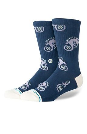 Stance Gecko Combed Cotton Blend Crew Socks in Purple at Nordstrom, Size Large