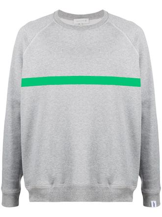 Mackintosh horizontal-stripe crew-neck sweatshirt - Grey