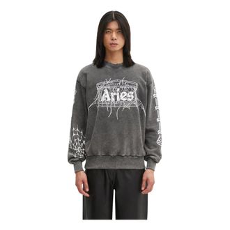 Aries Heren, Sweatshirts & Hoodies, Grijs, Maat: XL