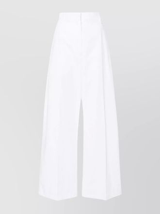 Sportmax cotton wide-leg long trousers
