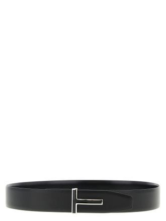 Tom Ford Mens Black Calfskin Regular Belt