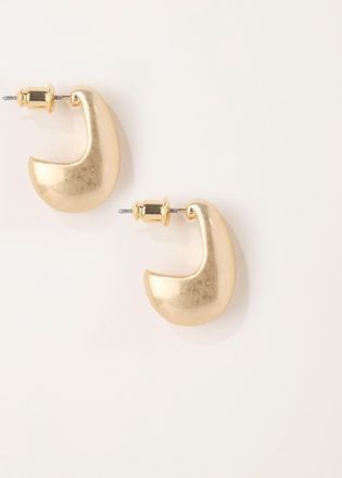 Fat Face FatFace Gold Tone Brushed Hoop Earrings