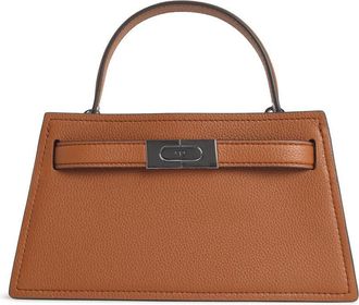 Tory Burch Tory Burch Petite Lee Radziwill minitas in bruin leer