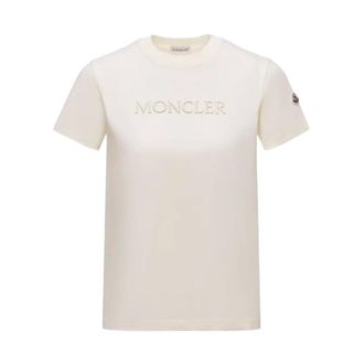 Moncler T-Shirts, female, Beige, S, Branded T Shirt