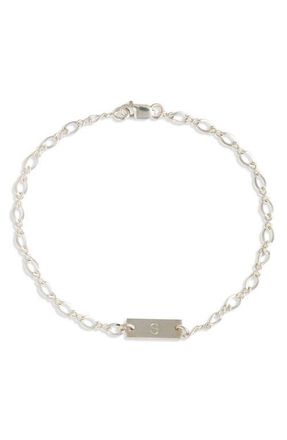 Nashelle Hadley Initial Bar Bracelet in Sterling Silver - S at Nordstrom