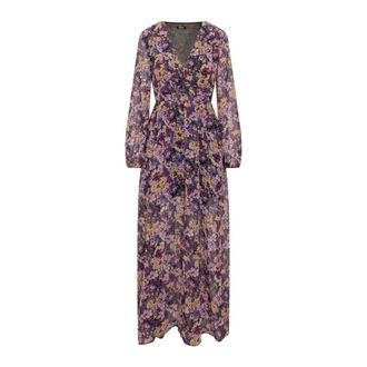 Liu Jo Abito Lungo Feminine - Dames - Wikkelkleedje - Veelkleurig - M - Kleedjes