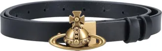 Vivienne Westwood Black Orb Calf Leather Adjustable Belt