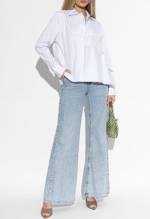 J.W.Anderson Asymmetric Striped Shirt, Womens, White