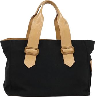 Burberry Nova Check Black Canvas Tote Bag (Pre-Owned)