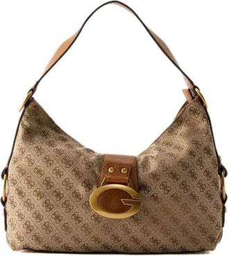 Guess Schoudertas Latte Logo/Cognac