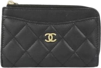 Chanel Pre-owned Wallets, female, Black, Size: ONE SIZE Pre-owned Card Case