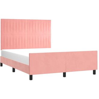 vidaXL Estructura De Cama Sin Colch&oacute;n Terciopelo Rosa 140x200 Cm Vidaxl