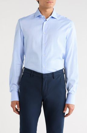 Canali Cotton Dress Shirt in Blue at Nordstrom Rack, Size 42
