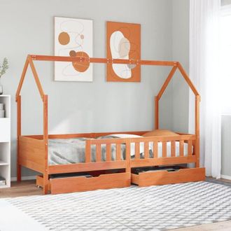 vidaXL Estructura De Cama Para Ni&ntilde;os Con Cajones Madera Pino 80x200 Cm Vidaxl