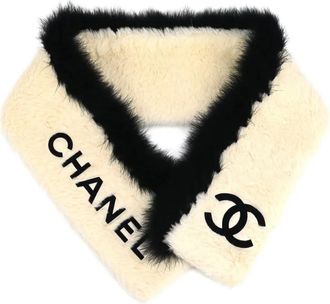Chanel Stola con logo CC anni 1990-2000 - Bianco