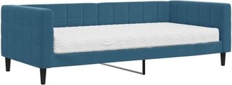 vidaXL Sofá cama con colchón terciopelo azul 90x200 cm Vidaxl