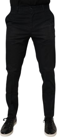 Dolce & Gabbana Black Cotton Stretch Skinny Dress Formal Mens Pants (Pre-Owned)