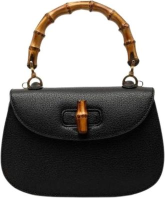 Gucci Pre-owned Bamboo Satchel - Dames - Vintage Handtas - Zwart - ONE Size - Leer - Vintage