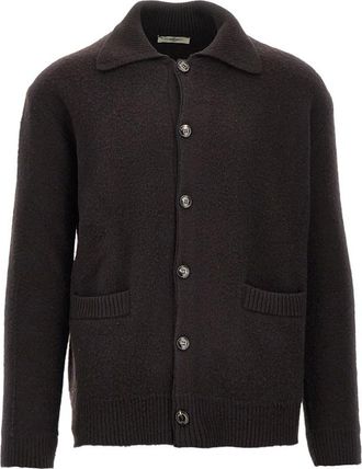 PIACENZA 1733 Piacenza 1733 - Cardigan van scheerwol - Heren - Truien - Bruin - Maat: 2XL Wol