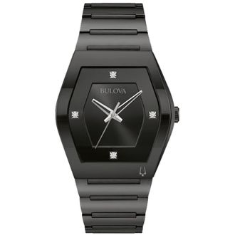 Bulova Womens Gemini Black Dial Watch