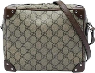 Gucci Pre-owned Coated Canvas Crossbody Bag - Dames - Vintage Schoudertas - Beige - ONE Size - Leer - Vintage