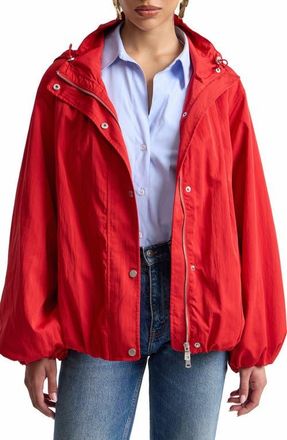 Avec Les Filles Balloon Hem Hooded Windbreaker Jacket in Cadmium at Nordstrom, Size Xx-Small