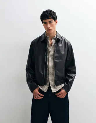 Jack & Jones Giacca in pelle sintetica nera-Marrone