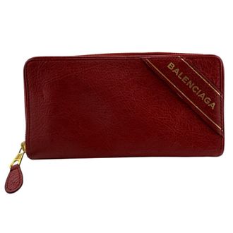Balenciaga Red Color Leather Long Wallet (Bi-Fold) (Pre-Owned)
