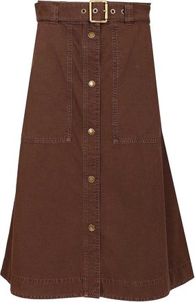 Moncler Cotton Midi Skirt With Belt