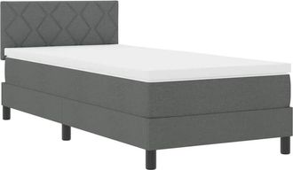 vidaXL Vidaxl - Cama Tipo Box Spring Con Colch&oacute;n Gris Oscuro 100 X 200 Cm Tela