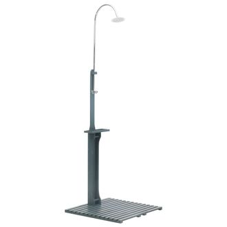 vidaXL Ducha De Jard&iacute;n De Madera Gris Antracita Vidaxl