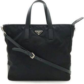 Prada Vintage, unisex, Zwart, ONE Size, Nylon, Pre-owned Nylon Tote Bag