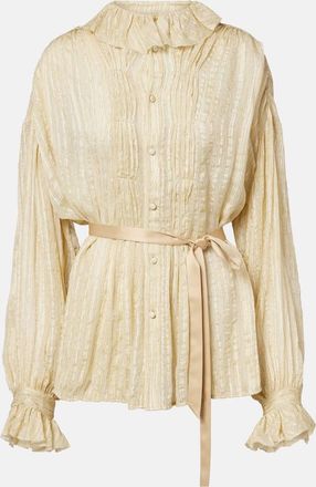 Xu Zhi Pleated silk-blend blouse