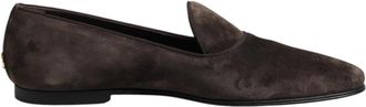 Dolce & Gabbana Bruin Velvet Leren Instaploafers - Heren - Loafers - Bruin - 40 EU - Leer - Schoenen