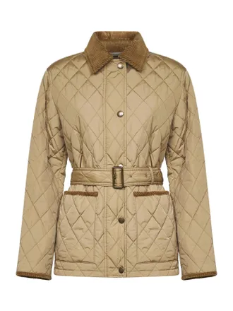 Burberry Belted Quilted Nylon Jacket - Beige