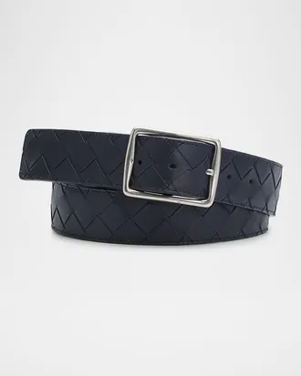 Bottega Veneta Men & apos;s Intrecciato Reversible Leather Belt